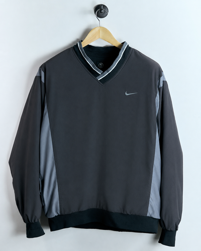 90s Nike Golf Black/Grey V Neck Windbreaker (XL)