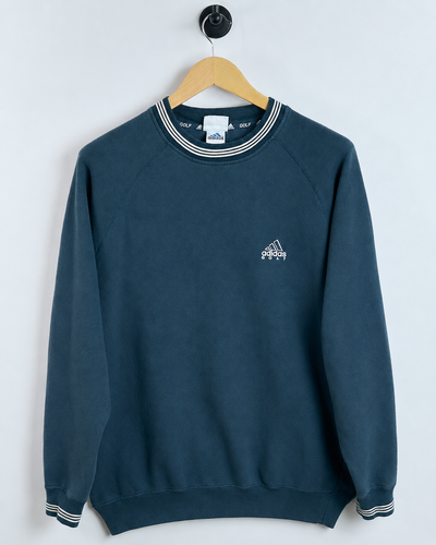 90s Adidas Blue Crew Neck Jumper (L)
