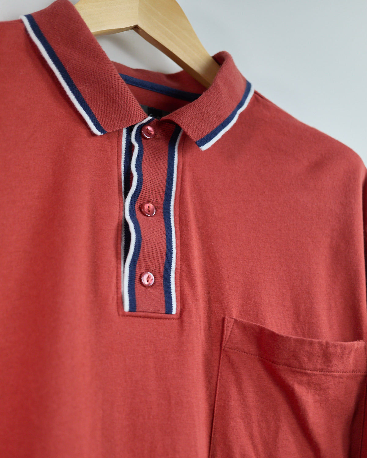 Early 90s Nike Golf Shield Logo Orange Long Sleeve Polo (L)