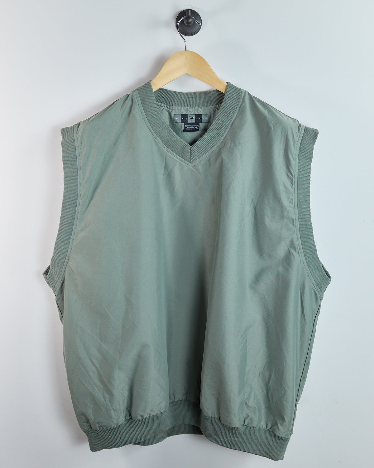 90s Nike Golf Shield Logo Green Windbreaker Vest (XL)