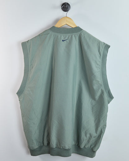 90s Nike Golf Shield Logo Green Windbreaker Vest (XL)