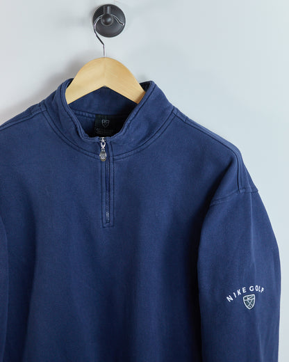 90s Nike Golf Shield Logo Quarter Zip Jumper (L, but M)