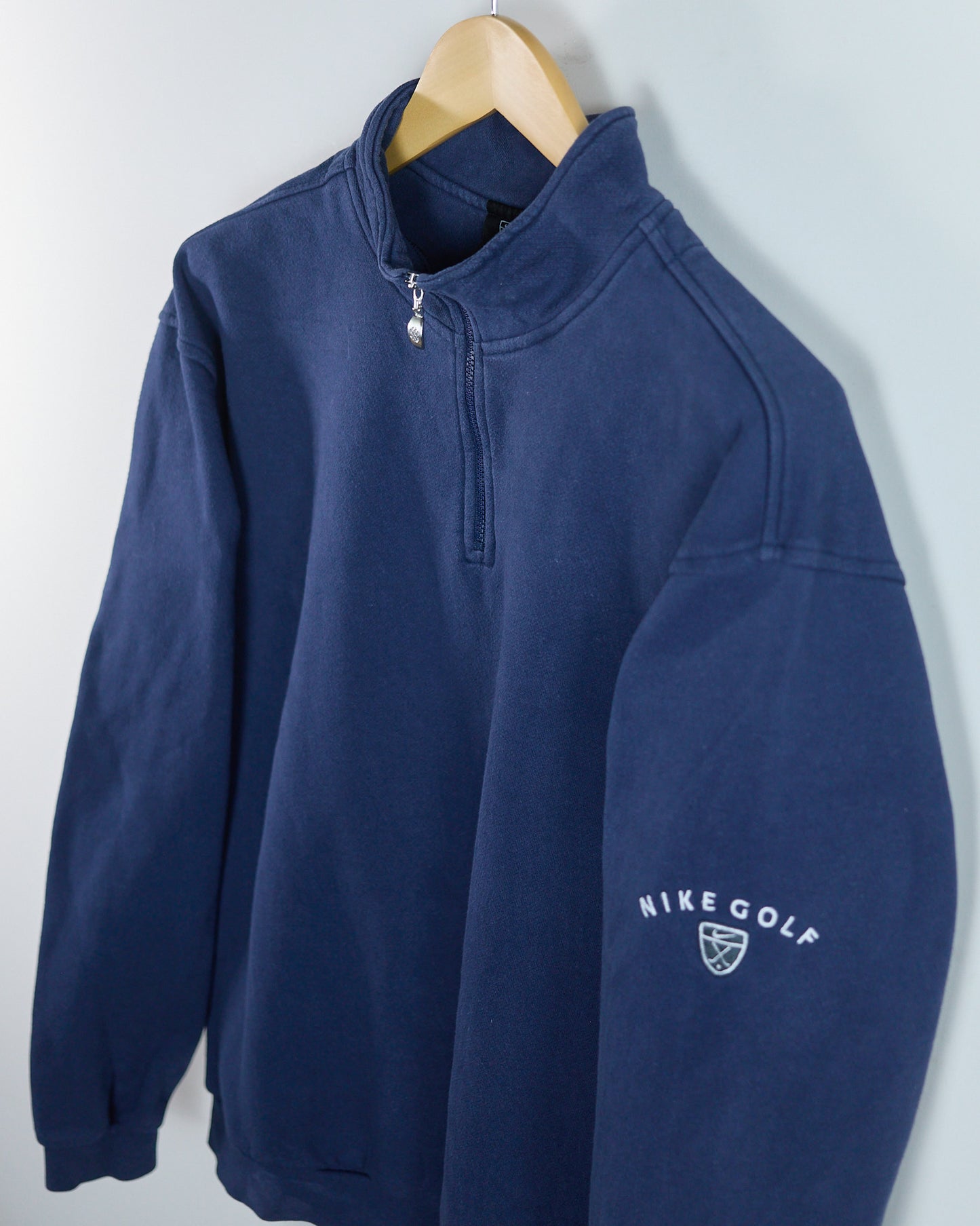 90s Nike Golf Shield Logo Quarter Zip Jumper (L, but M)
