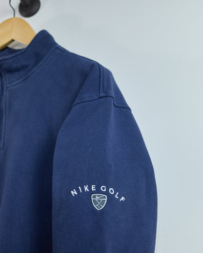 90s Nike Golf Shield Logo Quarter Zip Jumper (L, but M)