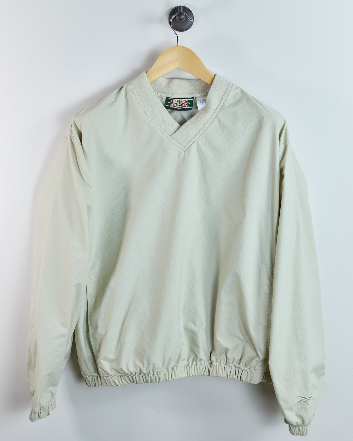 Early 90s Reebok Cream V Neck Windbreaker (M)