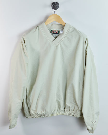 Early 90s Reebok Cream V Neck Windbreaker (M)