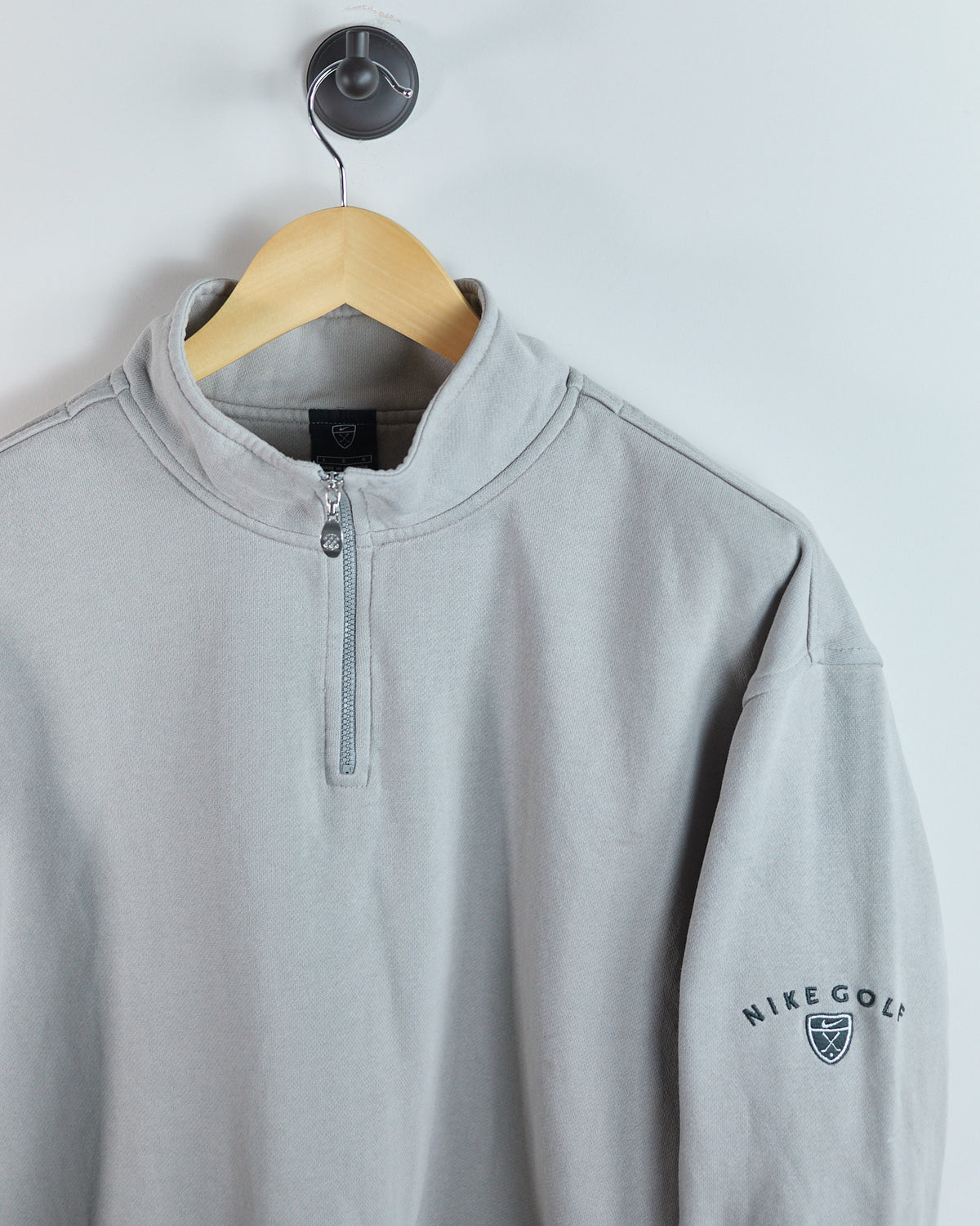 90s Nike Golf Shield Grey Quarter Zip Jumper (L)