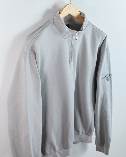 90s Nike Golf Shield Grey Quarter Zip Jumper (L)