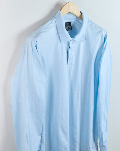 Early 00s Nike Golf Shield Logo Baby Blue Long Sleeve Polo (L)