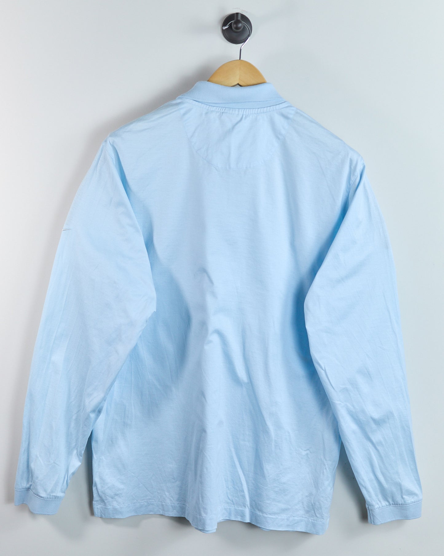 Early 00s Nike Golf Shield Logo Baby Blue Long Sleeve Polo (L)
