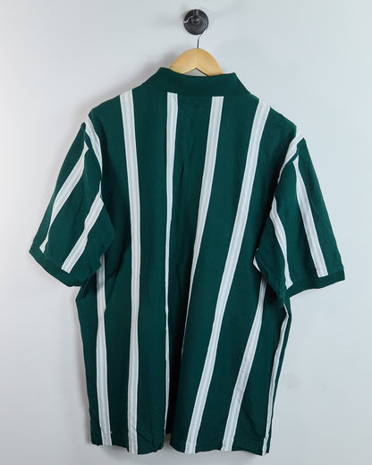 1999 Slazenger Golf Green/White Stripe Pattern 81st PGA Championship Medinah Polo (XL)