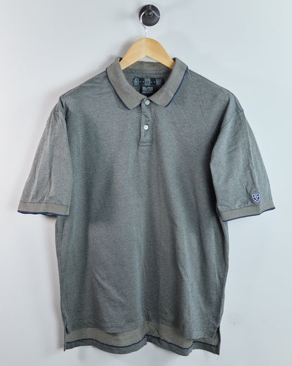 90s Nike Golf Shield Logo Blue/Brown Polo (L)