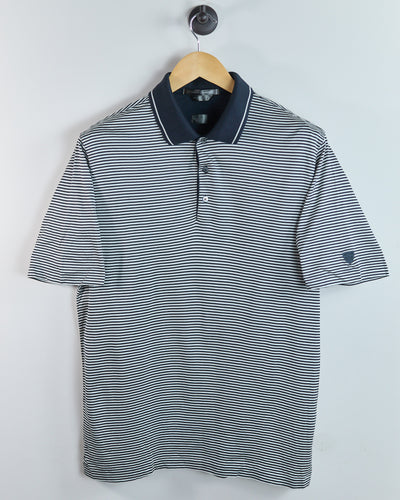 90s Nike Golf Tiger Woods Shield Logo Black/White Pattern Polo (L)