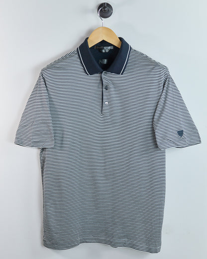 90s Nike Golf Tiger Woods Shield Logo Black/White Pattern Polo (L)