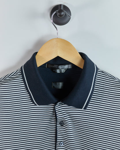 90s Nike Golf Tiger Woods Shield Logo Black/White Pattern Polo (L)
