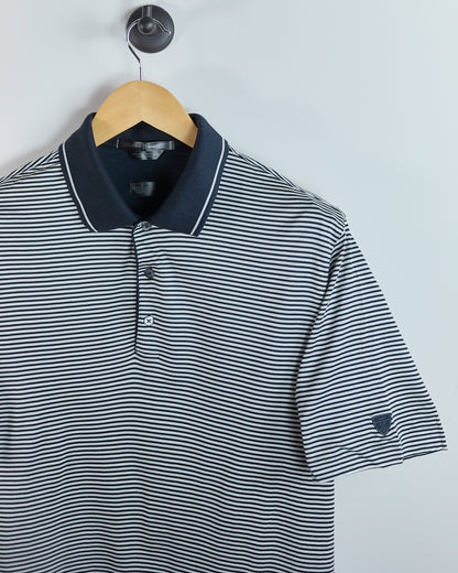 90s Nike Golf Tiger Woods Shield Logo Black/White Pattern Polo (L)