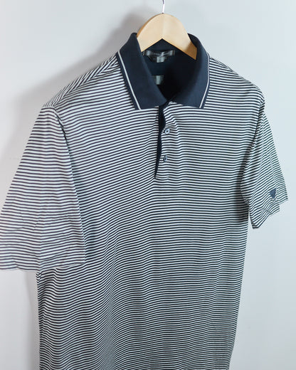 90s Nike Golf Tiger Woods Shield Logo Black/White Pattern Polo (L)