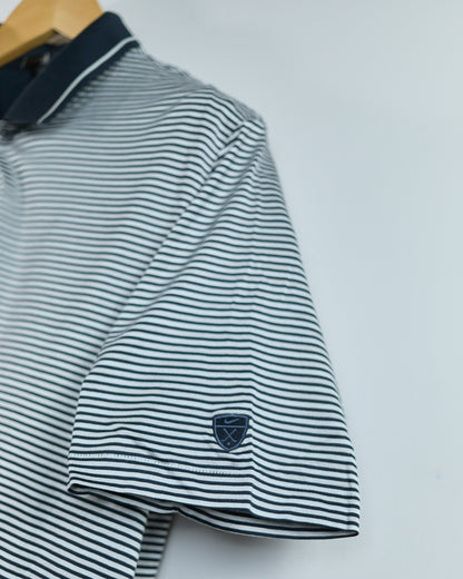 90s Nike Golf Tiger Woods Shield Logo Black/White Pattern Polo (L)
