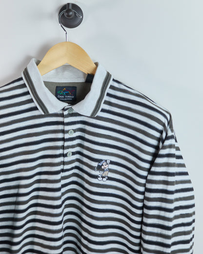 Early 90s Greg Norman x Disney White/Brown Long Sleeve Polo (L)