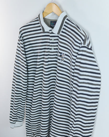 Early 90s Greg Norman x Disney White/Brown Long Sleeve Polo (L)
