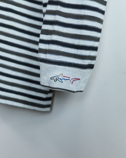 Early 90s Greg Norman x Disney White/Brown Long Sleeve Polo (L)
