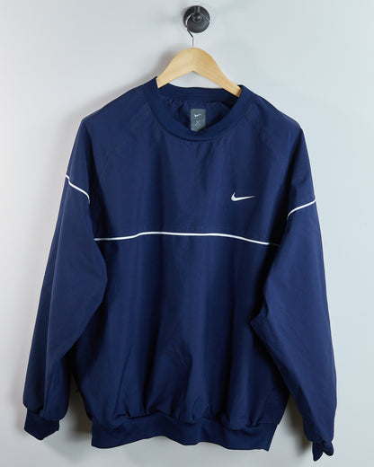 90s Nike Golf Tiger Woods Yin Yang Blue Crew Neck Windbreaker (XL)