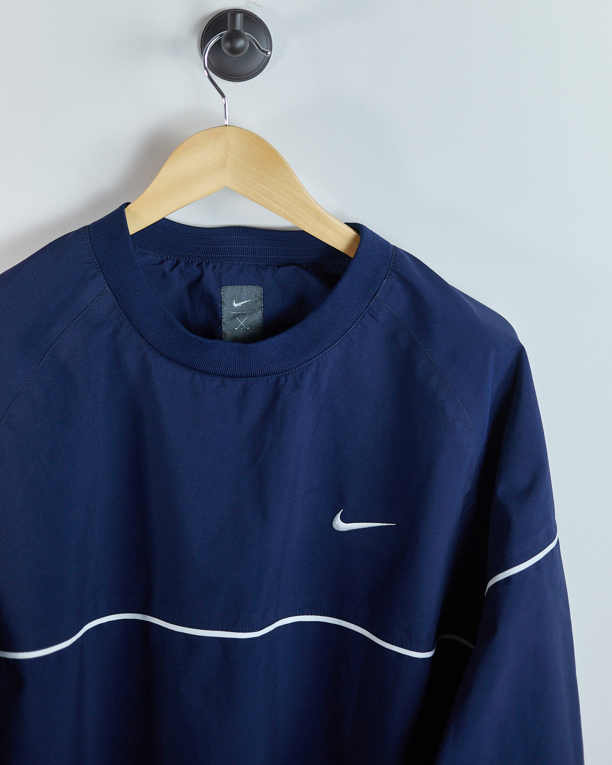90s Nike Golf Tiger Woods Yin Yang Blue Crew Neck Windbreaker (XL)
