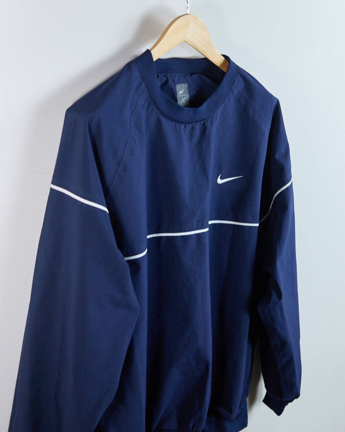 90s Nike Golf Tiger Woods Yin Yang Blue Crew Neck Windbreaker (XL)