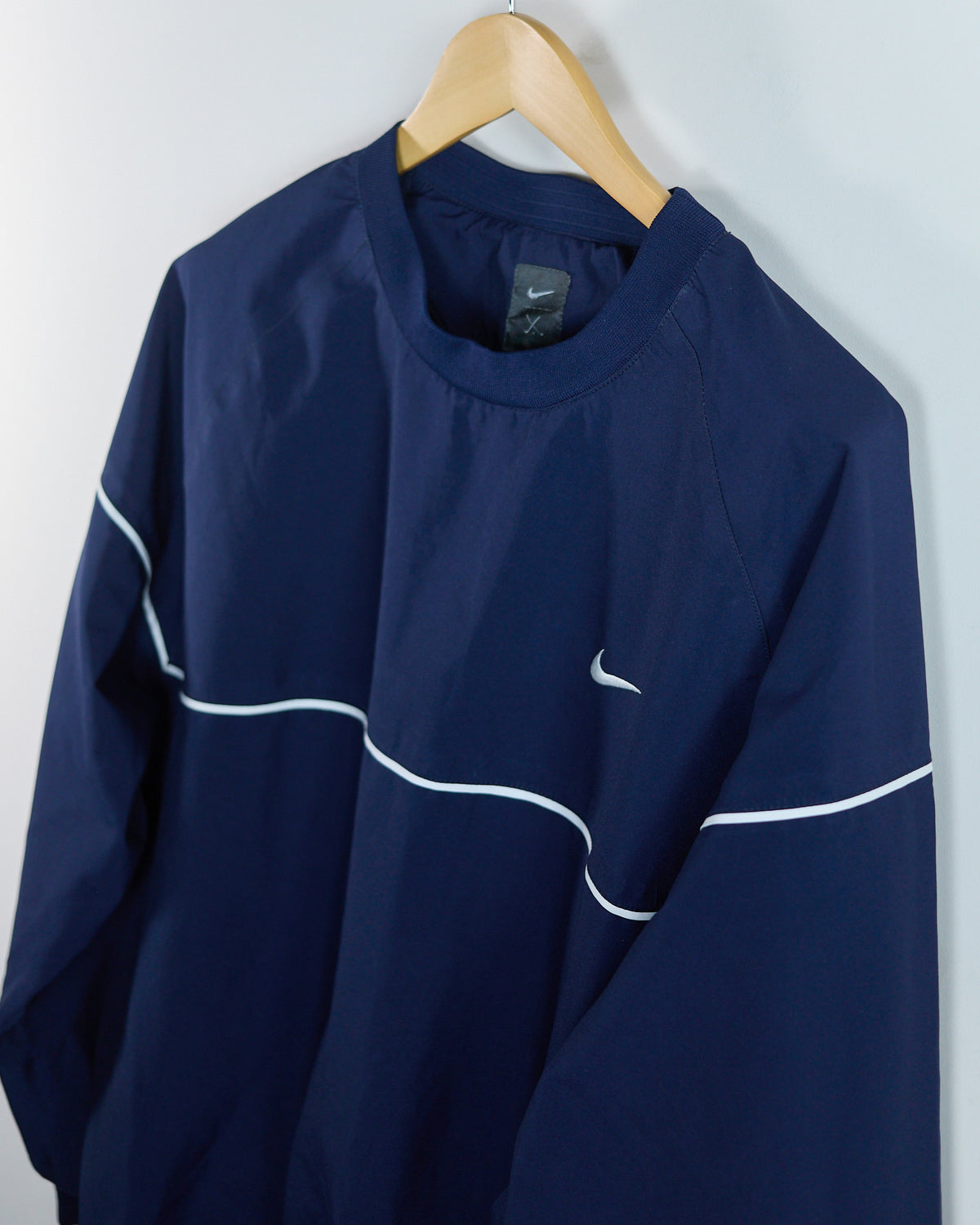 90s Nike Golf Tiger Woods Yin Yang Blue Crew Neck Windbreaker (XL)