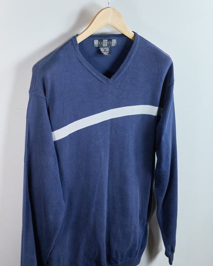 90s Nike Golf Shield Logo Blue/White Jumper (M)