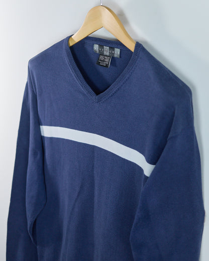 90s Nike Golf Shield Logo Blue/White Jumper (M)