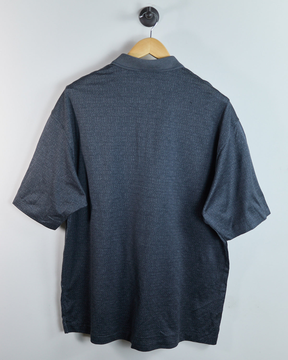 90s Tiger Woods Nike Golf Shield Logo Grey/Black Polo (XL)