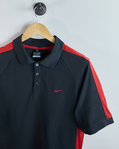 Early 00s Nike Golf Black/Red Polo (L)