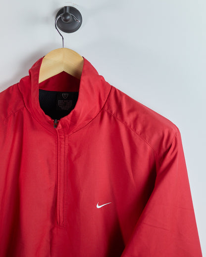 90s Nike Golf Red Long Sleeve Quarter Zip Windbreaker (M)
