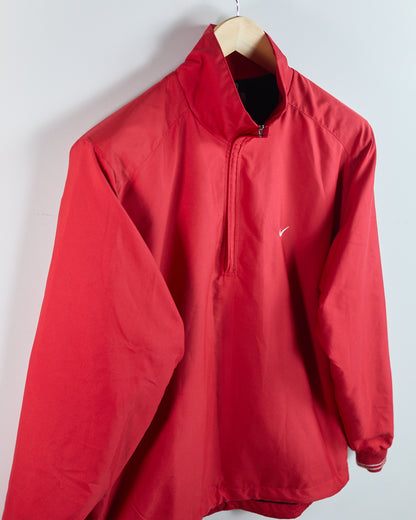90s Nike Golf Red Long Sleeve Quarter Zip Windbreaker (M)