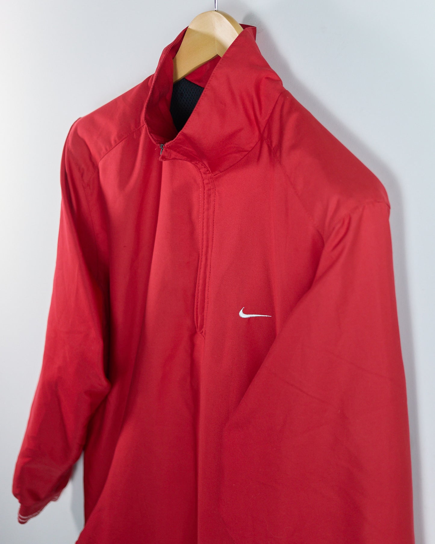 90s Nike Golf Red Long Sleeve Quarter Zip Windbreaker (M)