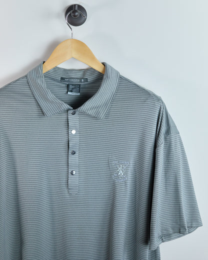 90s Nike Golf Tiger Woods Platinum Grey/Blue St Andrews Polo (XXL)