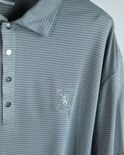 90s Nike Golf Tiger Woods Platinum Grey/Blue St Andrews Polo (XXL)