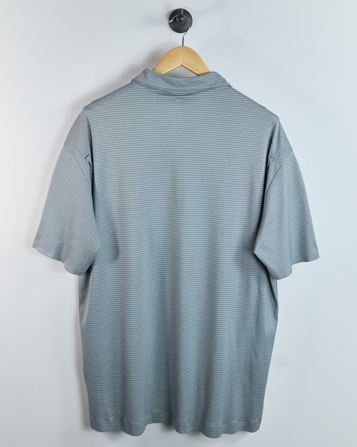 90s Nike Golf Tiger Woods Platinum Grey/Blue St Andrews Polo (XXL)