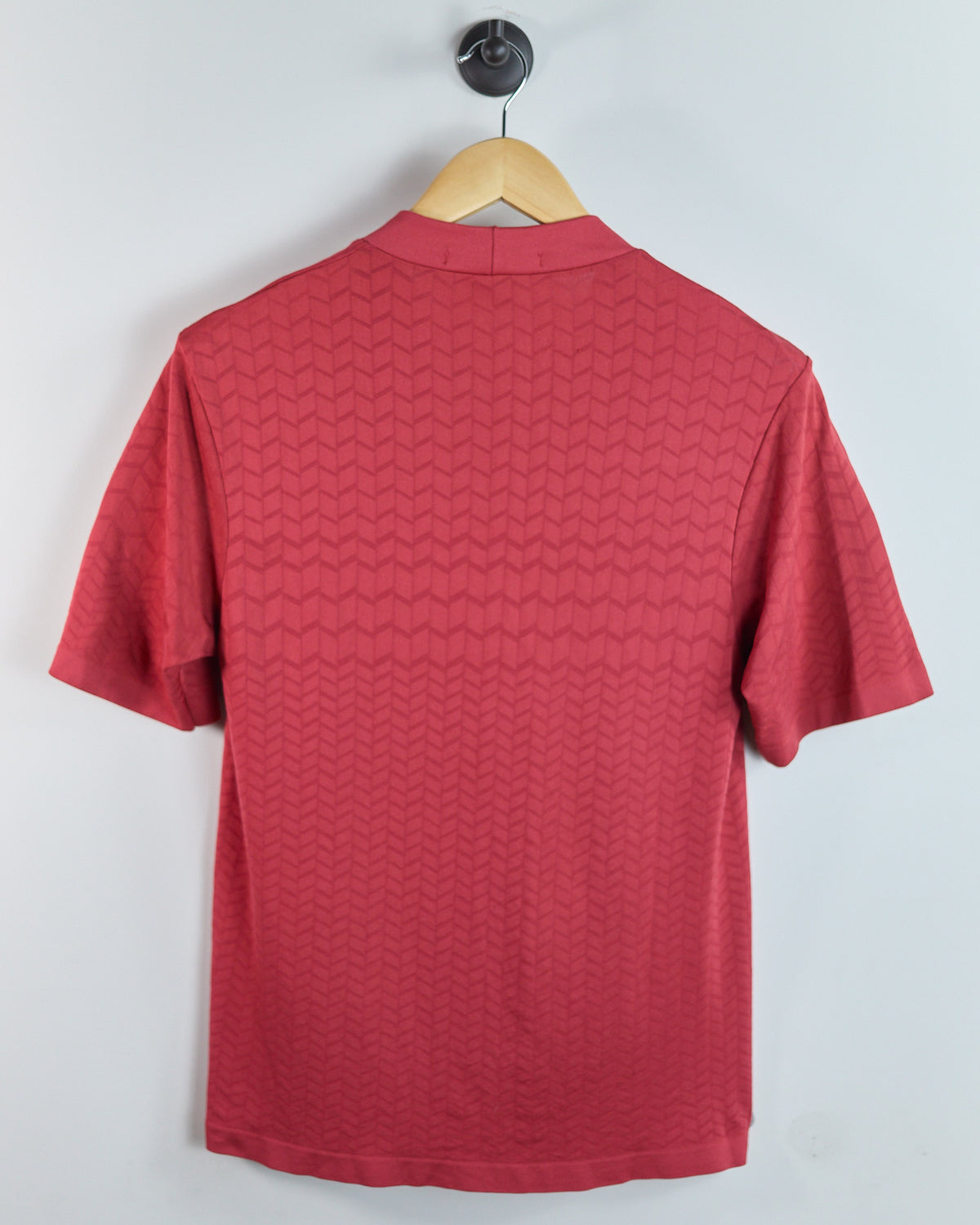 90s Nike Golf Red Pattern Short Sleeve Mock Neck (M)