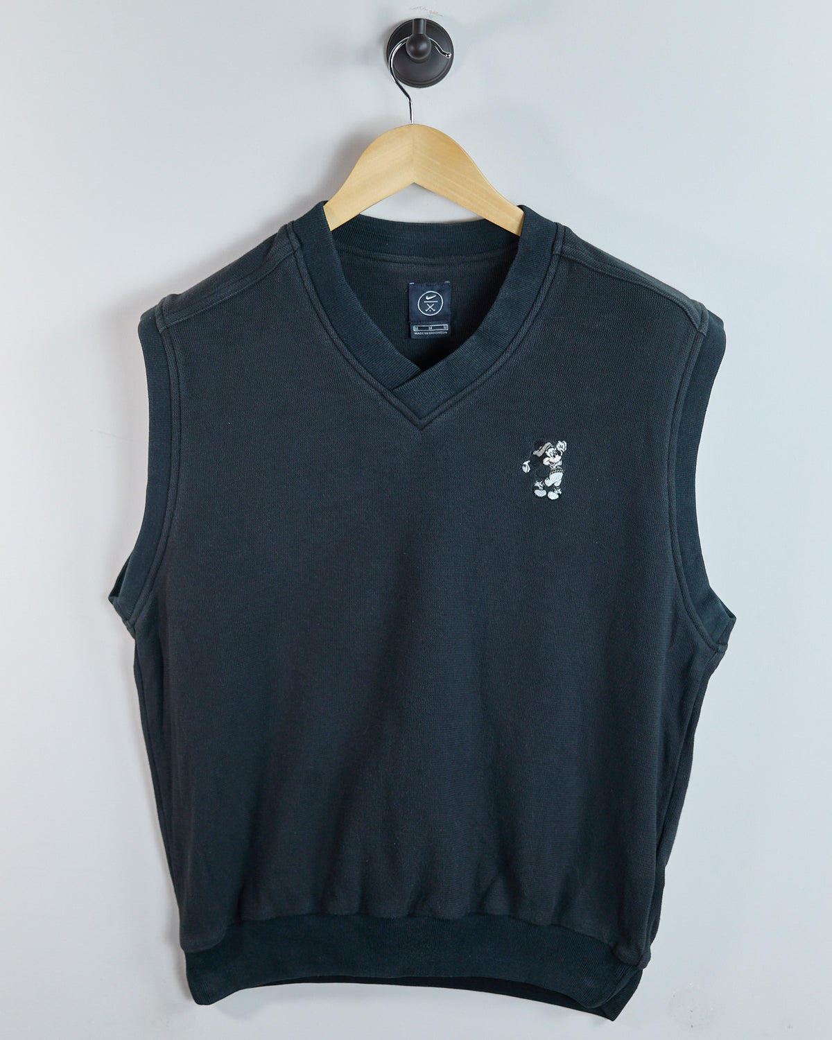 90s Nike Golf Swoosh x Disney Black V Neck Vest (M)