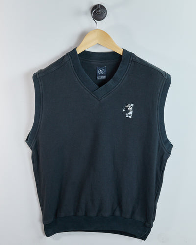 90s Nike Golf Swoosh x Disney Black V Neck Vest (M)
