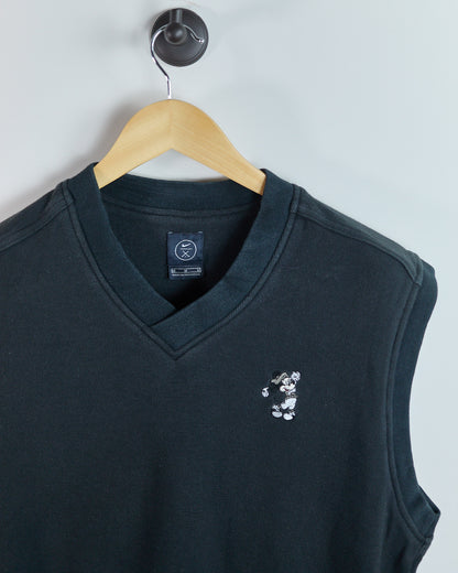 90s Nike Golf Swoosh x Disney Black V Neck Vest (M)