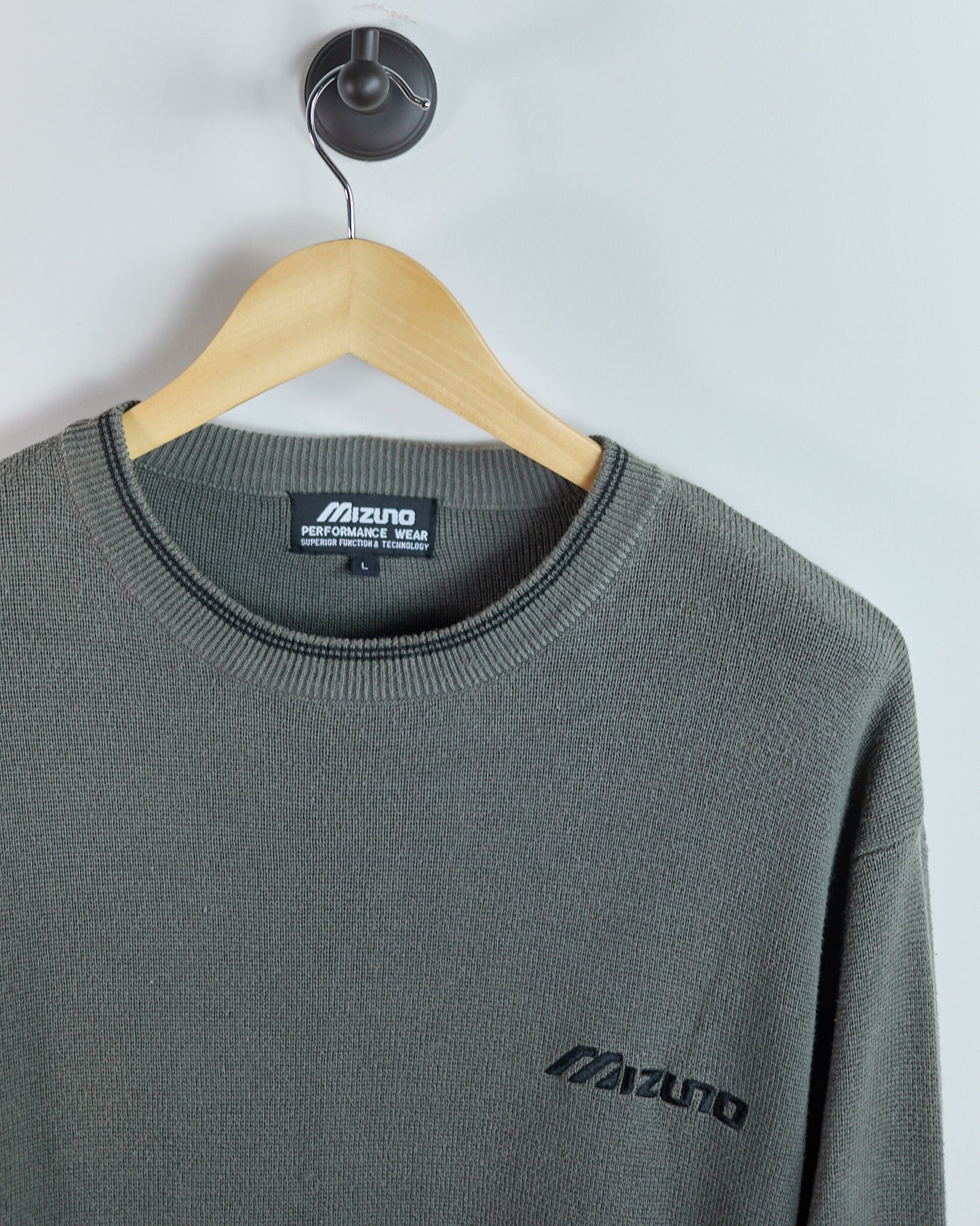 90s Mizuno Golf Dark Green/BlackCrew Neck Jumper (L)