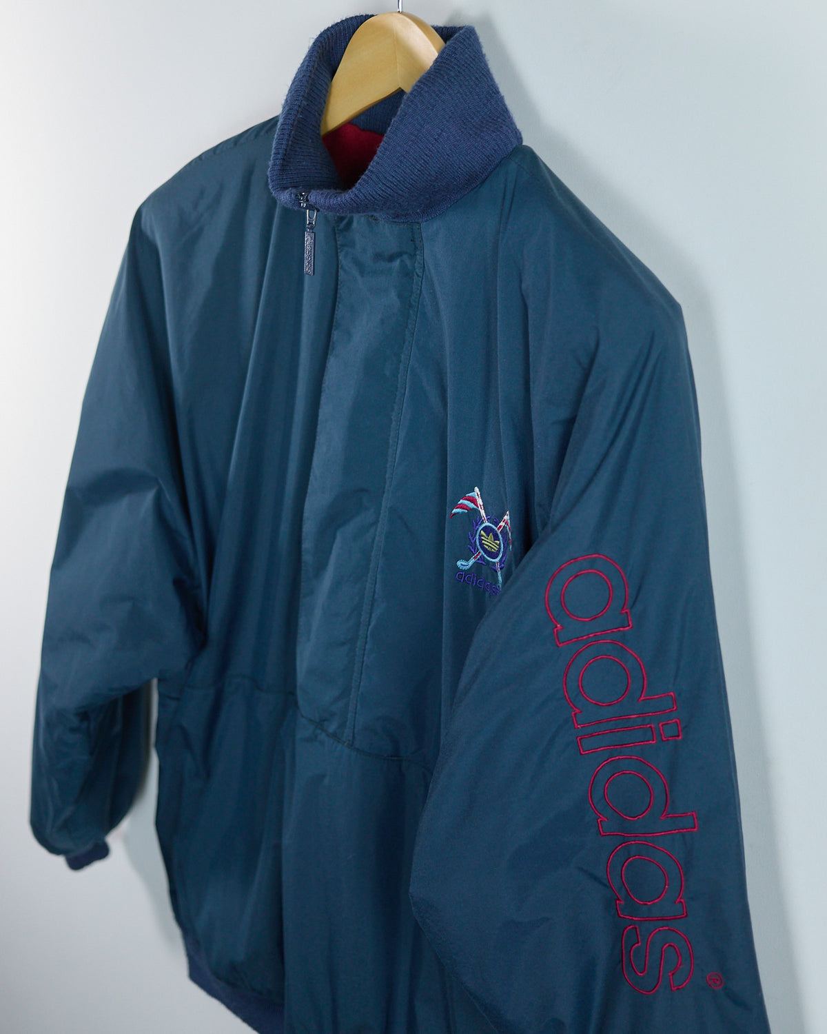 80s to early 90s Adidas Golf Blue Quarter Zip Jacket (M)