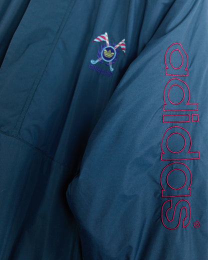 80s to early 90s Adidas Golf Blue Quarter Zip Jacket (M)