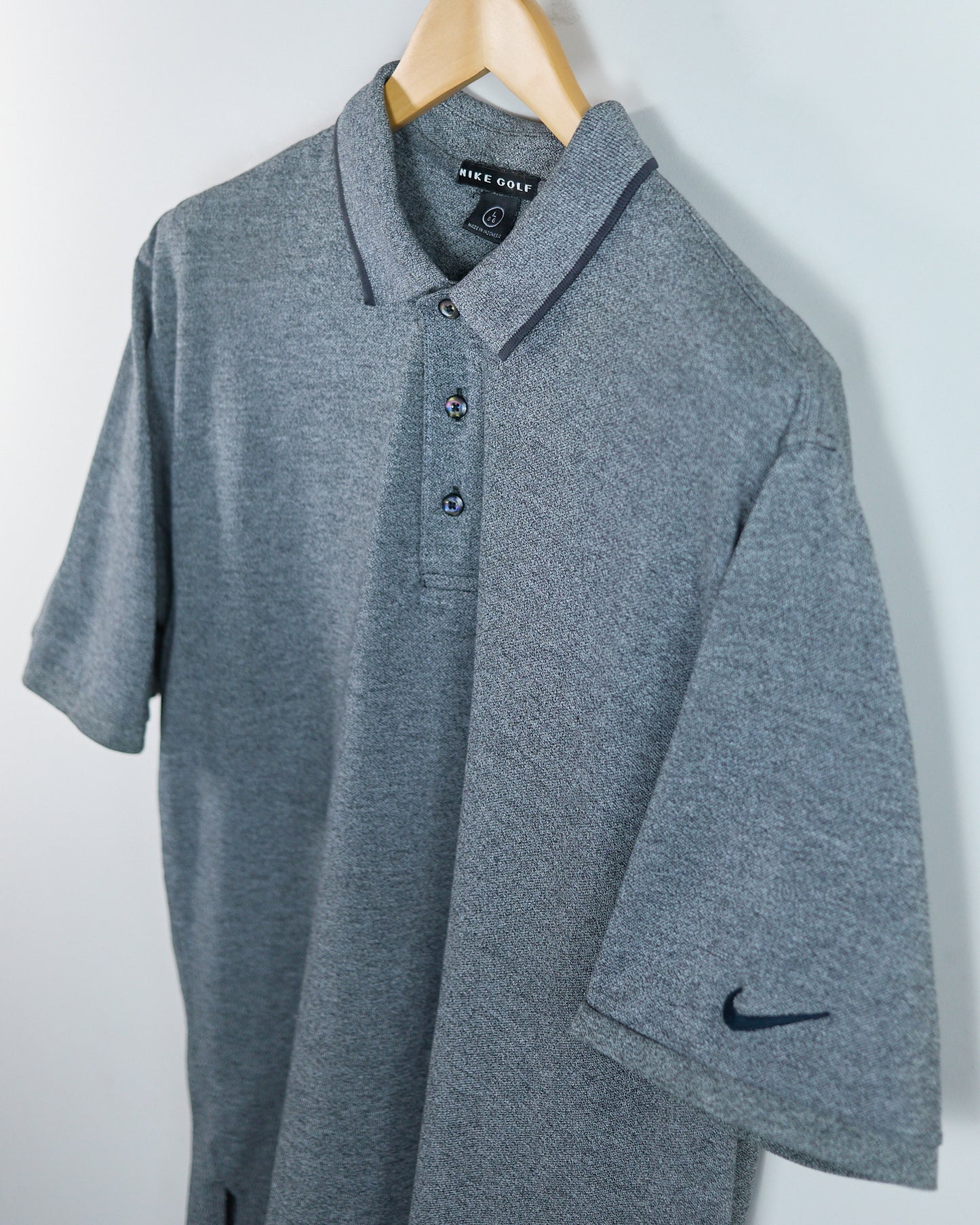 90s Nike Golf Swoosh Grey Polo (L)