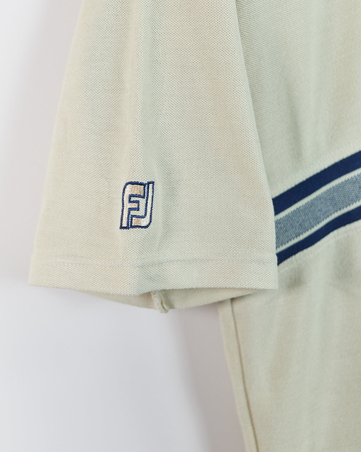 90s Titleist Cream/Blue Polo Stripe Pattern (L)