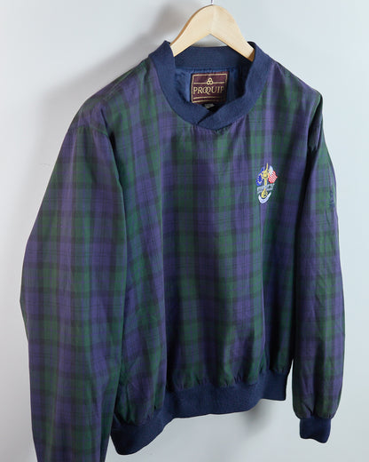 90s Proquip Blue/Green Tartan Pattern 1997 Ryder Cup Valderrama V Neck Windbreaker (M)