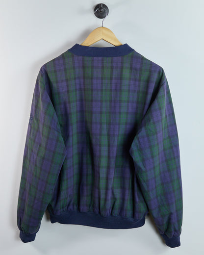 90s Proquip Blue/Green Tartan Pattern 1997 Ryder Cup Valderrama V Neck Windbreaker (M)